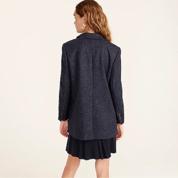J. Crew Alfie Blazer Navy English Wool Herringbone Classic Preppy Academia 2 - Picture 2 of 16